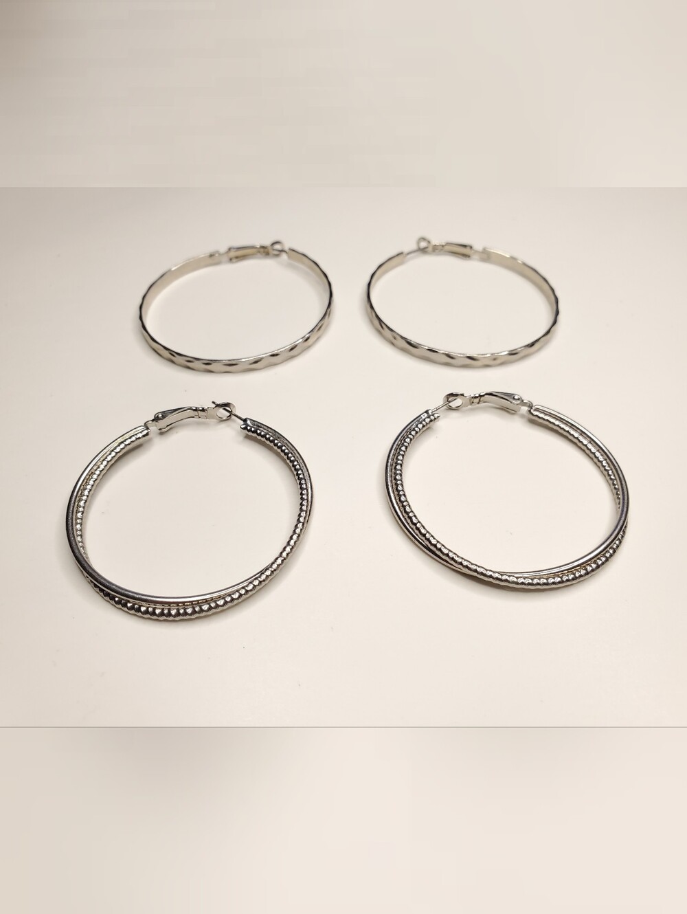 Vtg. Silver Plated Hoops Earrings